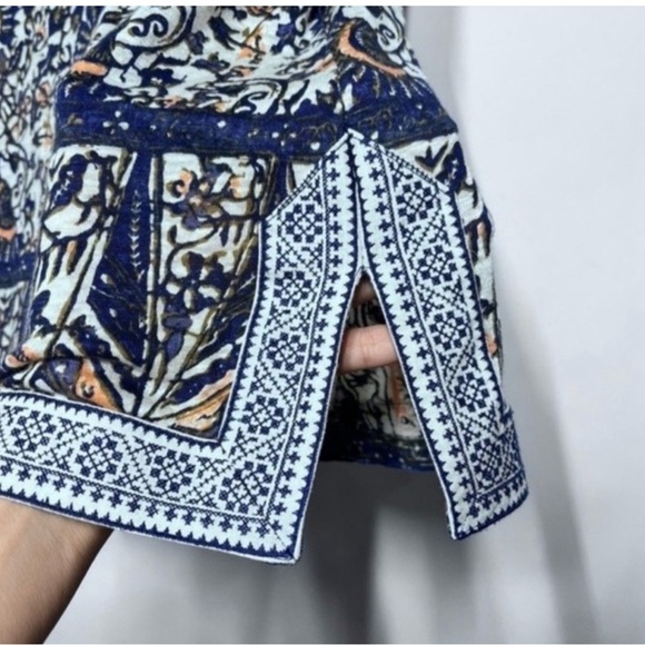 Tory Burch Brinda Print Linen V Neck Tunic Top S - Picture 10 of 10